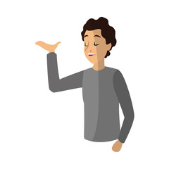 man cartoon icon over white background. colorful design. vector illustration