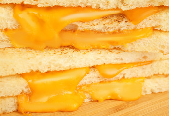 Tasty sandwich with cheese, closeup