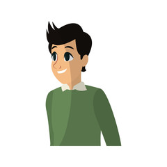 man cartoon icon over white background. colorful design. vector illustration