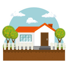 farm cute house icon vector illustration design