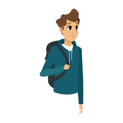 man cartoon icon over white background. colorful design. vector illustration