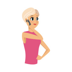 young woman cartoon icon over white background. colorful design. vector illustration