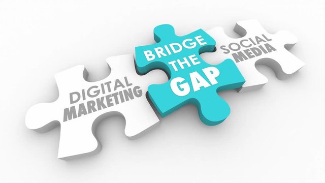 Bridge the Gap Digital Marketing Social Media Puzzle 3d Animation