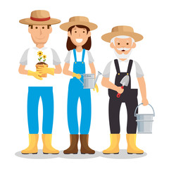 gardeners avatars characters icon vector illustration design