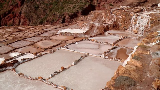  salt mining in Maras, Peru. Near Cusco in the Andes. South america
