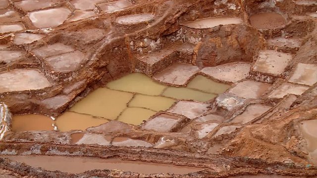  salt mining in Maras, Peru. Near Cusco in the Andes. South america