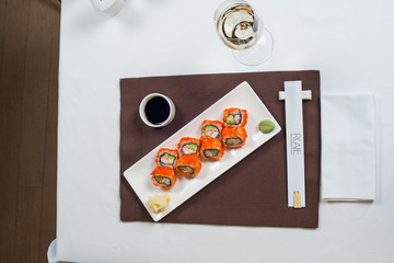 roll are served on the table with