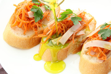Carrot Lape Open sando green fruit plus olive oil