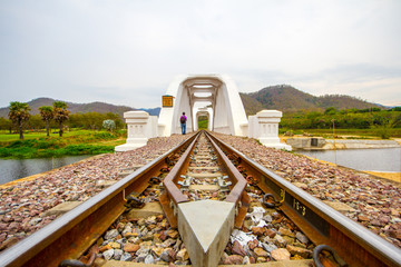 Tha Chomphu Railway Bridge in Lamphun Province Northern Thailand. It's a famous landmark in Lamphun...