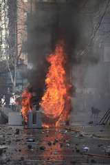 Burning Car. Protest