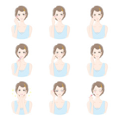 化粧をする女性