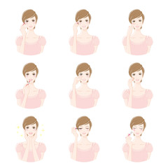 化粧をする女性