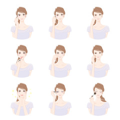 化粧をする女性