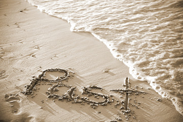 Past Text On The Beach