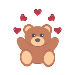 Toy bear with hearts