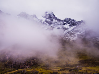 Snow covered Andes mountains, Peru