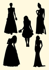 Beautiful women silhouette. Good use for symbol, logo, mascot, web icon, sign, or any design you want.