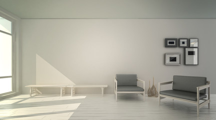 Interior of living room ,3D rendering
