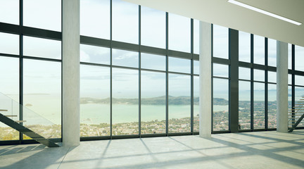 Fototapeta na wymiar empty office interior with window, 3d rendering
