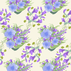 Fototapeta na wymiar Seamless floral background for easy making seamless pattern