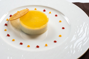 berry fruit jelly with fresh berries yellow