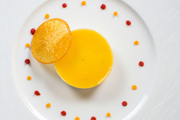 berry fruit jelly with fresh berries yellow