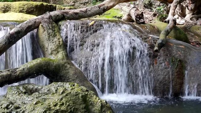 Landscape video, Chet Sao Noi Waterfall National Parkl in rainforest at Saraburi province, Thailand