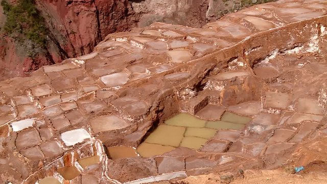  salt evaporation pond in Maras, Peru. Near Cusco in the Andes