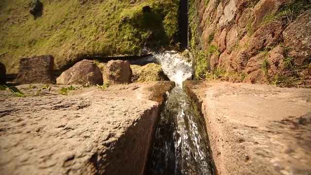 PERU: Inca water channel in Tip�n. Cusco, Andes in Peru, South America. HD video footage 