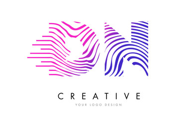 DN D N Zebra Lines Letter Logo Design with Magenta Colors