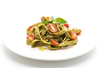 spinach fettuccine with tomatoes