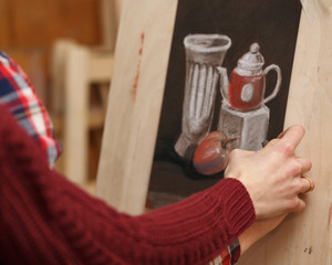 Still life pastel art school © Vagengeim