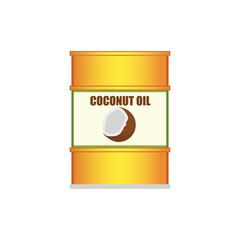 coconut fruit and coconut oil concept. vector illustration
