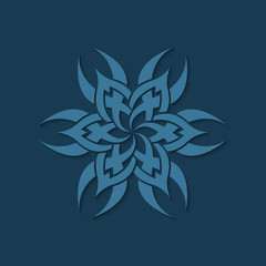 Abstract decorative element for your design. Blue flower.