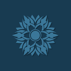 Abstract decorative element for your design. Blue flower.