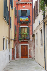 Colorful residential house in Venice, Italy