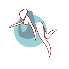 Fly yoga logo design isolated on white.