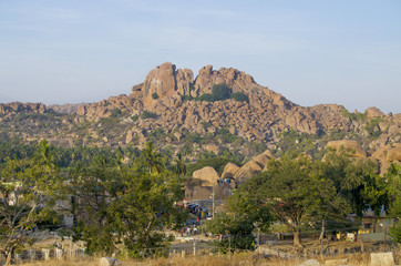 The ancient destroyed city of Hampi in India
