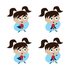 Adorable and amazing cartoon superhero in classic pose