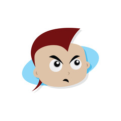 Adorable and amazing cartoon superhero head in classic expression