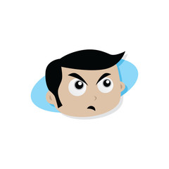 Adorable and amazing cartoon superhero head in classic expression