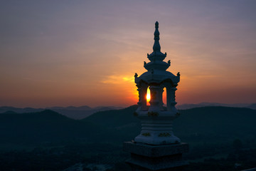 Landscape of sunrise over mountains in chiangmai ,Thailand