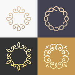 Abstract monogram elegant logo icon vector design. Universal creative premium symbol.