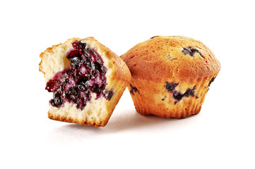 Tasty muffins isolated on white background