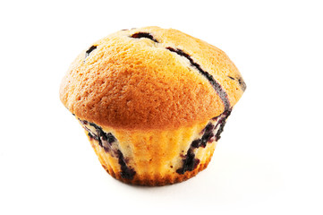 Tasty muffin isolated on white background