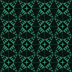 Antique seamless green background cross triangle line