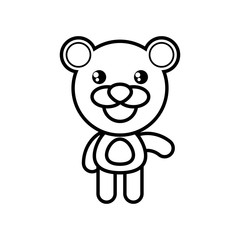 cartoon bear animal outline vector illustration eps 10