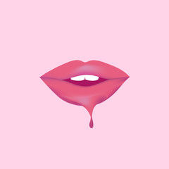 dripping lip gloss lips