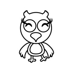 cartoon owl animal outline vector illustration eps 10