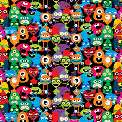 cute adorable ugly scarry funny mascot monster set